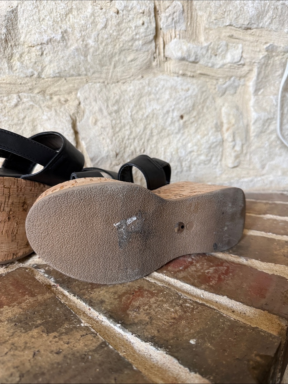 Charlotte Russe Black Cork Platform Sandals - Women's Comfortable Summer Wedges - Picture 7 of 8